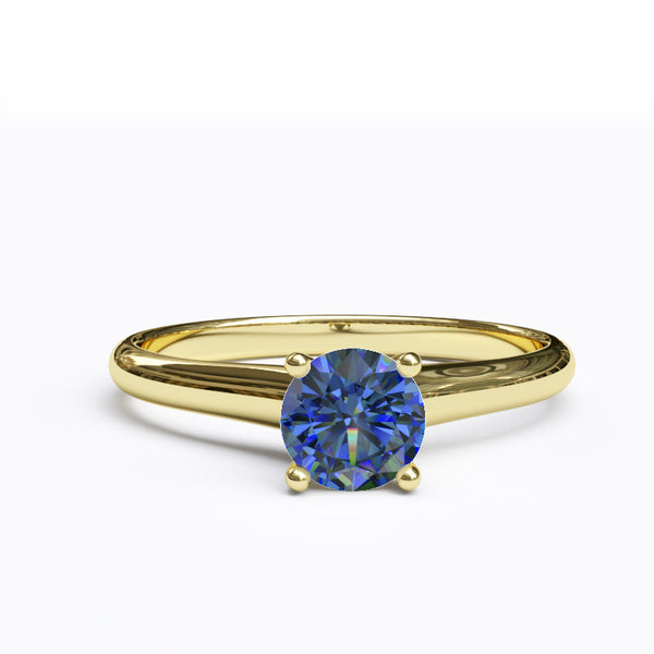 Solitaire Gold Engagement Ring with 0.4ct Brilliant Cut Sapphire - 01SG02S